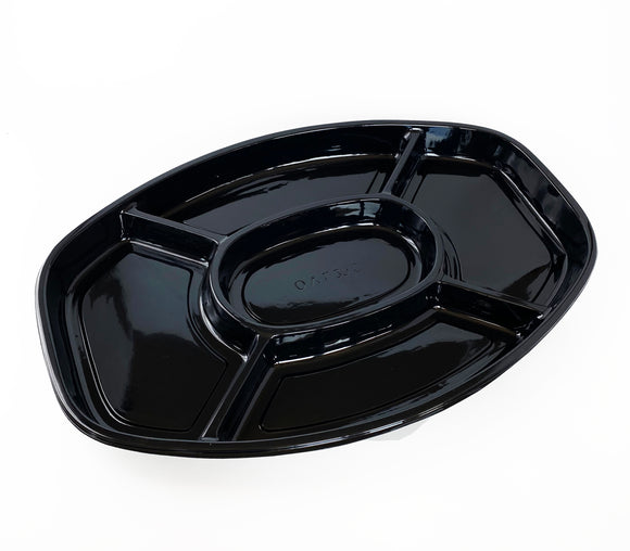 Plastic Oval Food Platters with 5 compartments